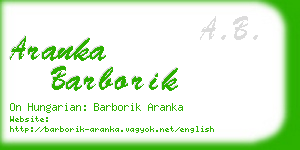 aranka barborik business card